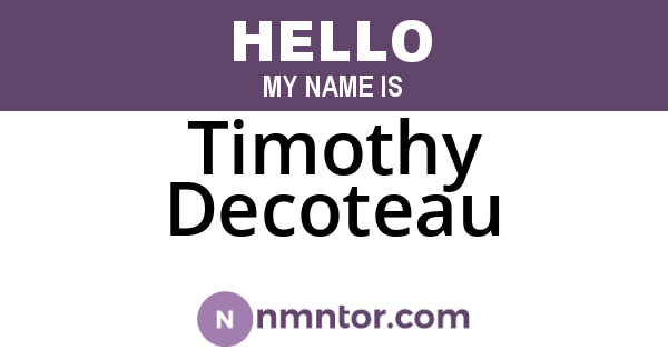 Timothy Decoteau