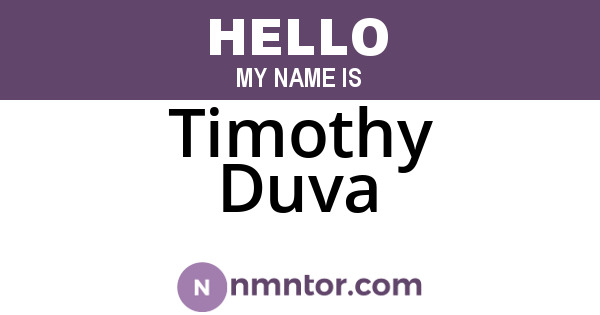 Timothy Duva