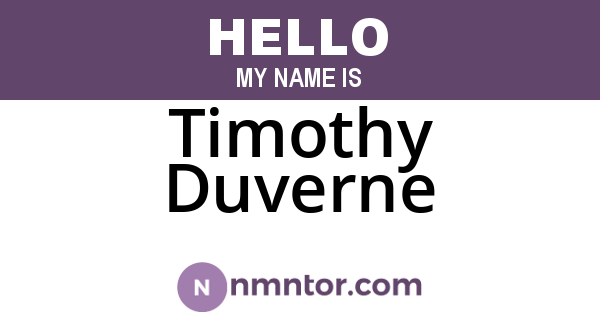 Timothy Duverne