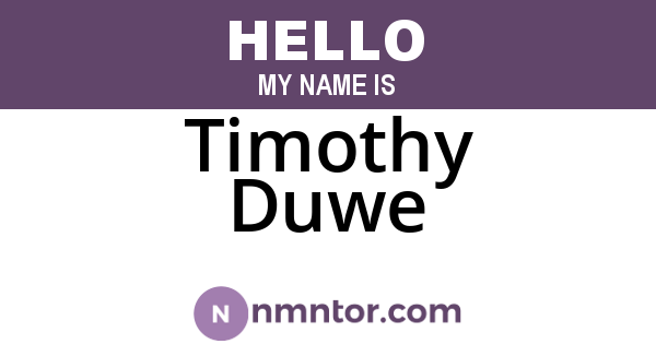 Timothy Duwe