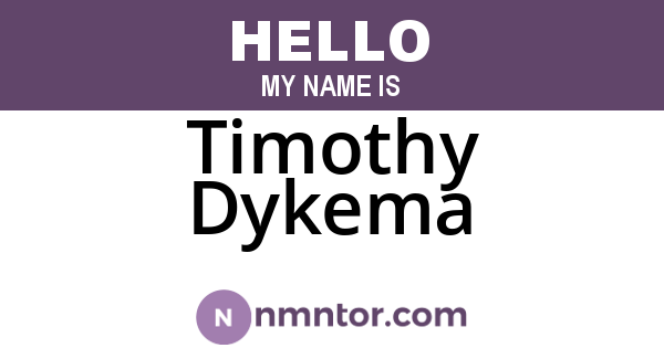 Timothy Dykema