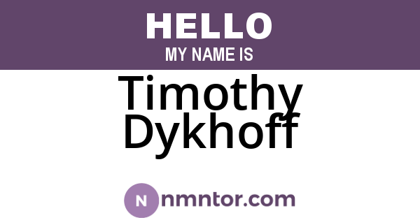 Timothy Dykhoff