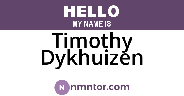 Timothy Dykhuizen
