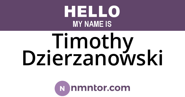 Timothy Dzierzanowski
