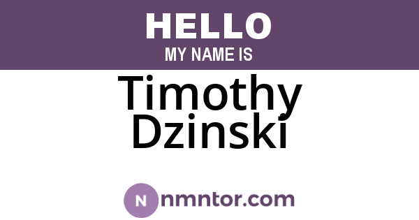 Timothy Dzinski