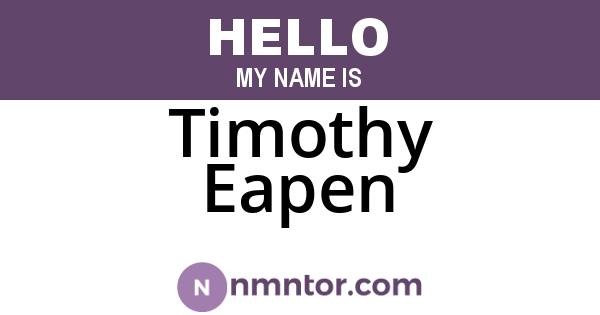 Timothy Eapen