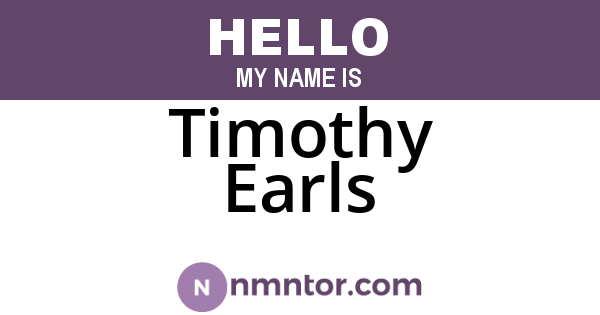 Timothy Earls