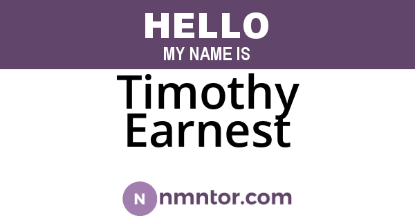 Timothy Earnest