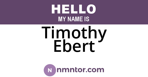 Timothy Ebert