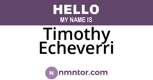 Timothy Echeverri