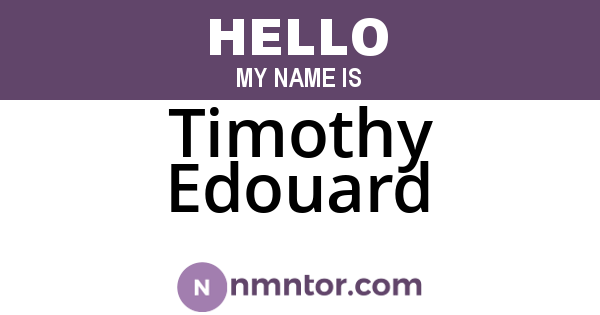 Timothy Edouard