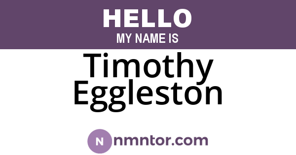 Timothy Eggleston