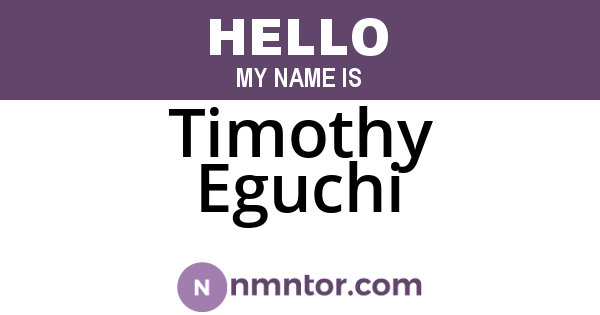 Timothy Eguchi