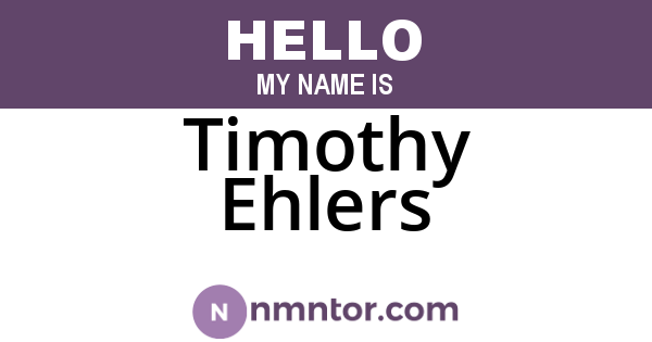 Timothy Ehlers
