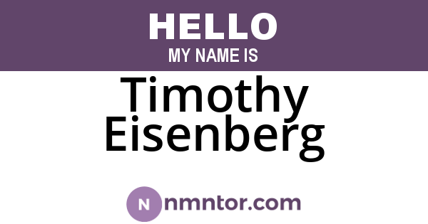 Timothy Eisenberg