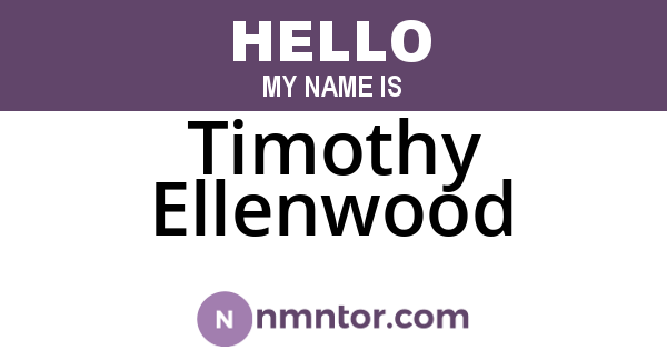 Timothy Ellenwood
