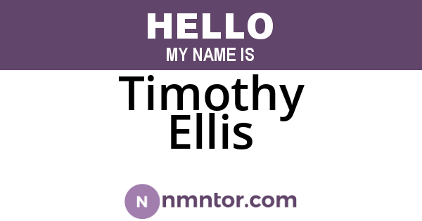 Timothy Ellis