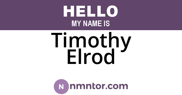 Timothy Elrod