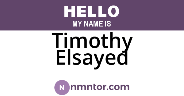 Timothy Elsayed