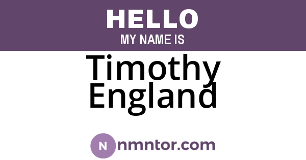 Timothy England