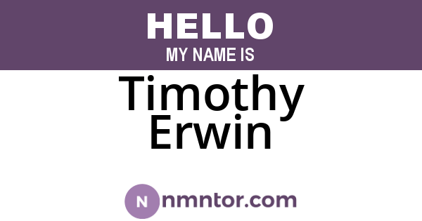 Timothy Erwin