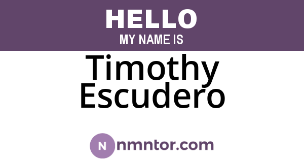 Timothy Escudero