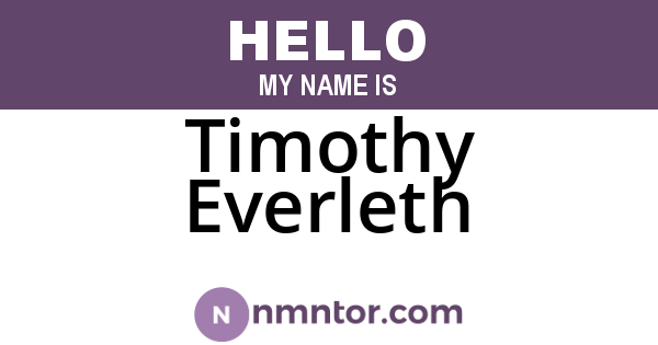 Timothy Everleth