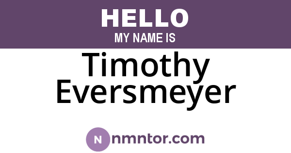 Timothy Eversmeyer