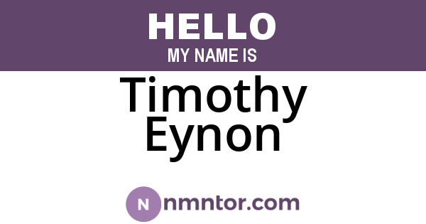 Timothy Eynon