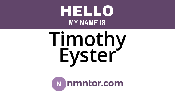 Timothy Eyster