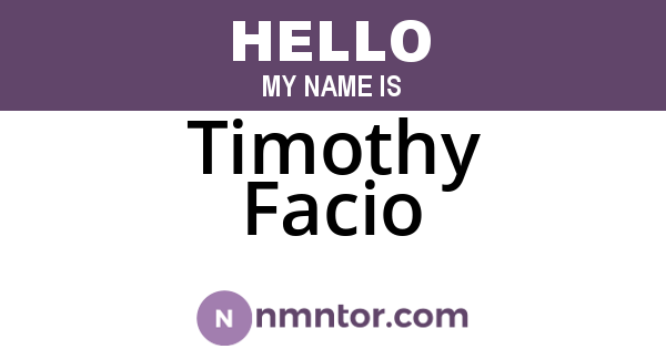 Timothy Facio