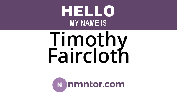 Timothy Faircloth