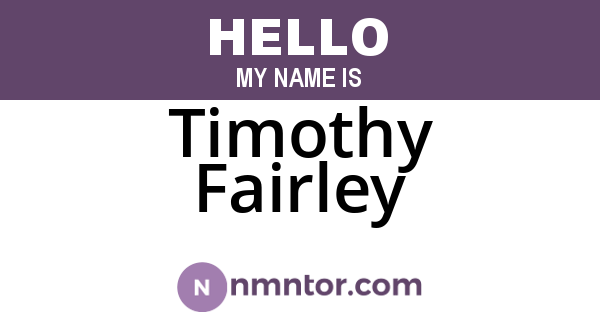 Timothy Fairley