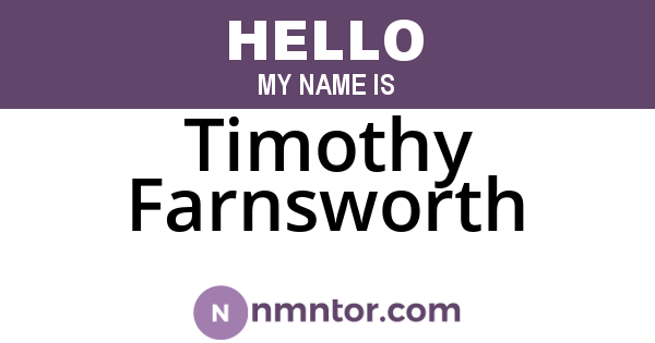 Timothy Farnsworth