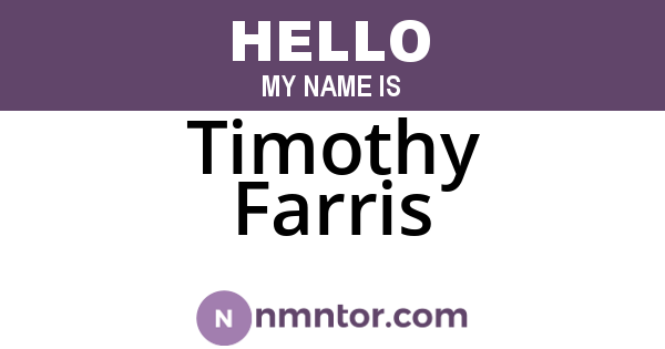Timothy Farris
