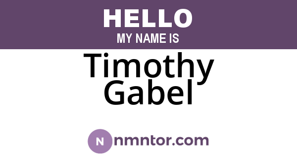 Timothy Gabel