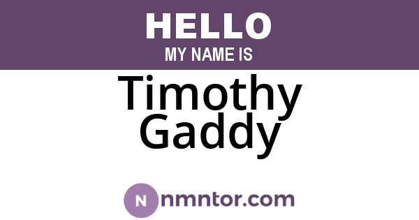 Timothy Gaddy