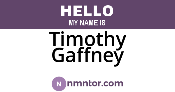 Timothy Gaffney