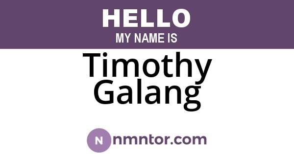 Timothy Galang