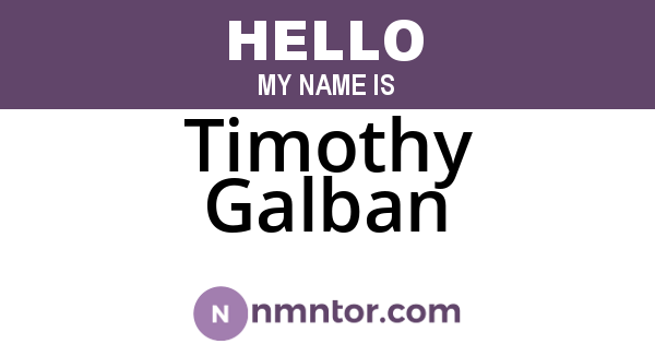 Timothy Galban