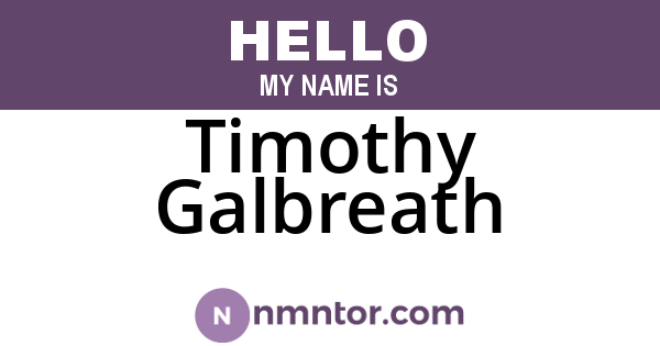 Timothy Galbreath