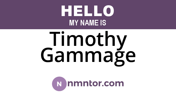 Timothy Gammage