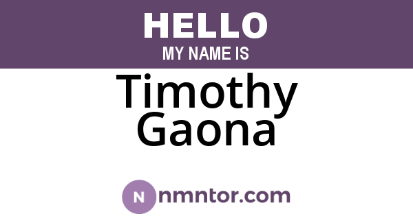 Timothy Gaona