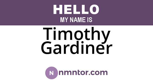 Timothy Gardiner