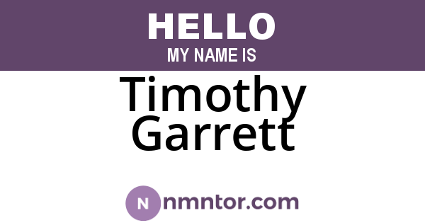 Timothy Garrett