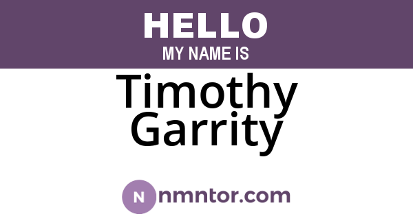 Timothy Garrity