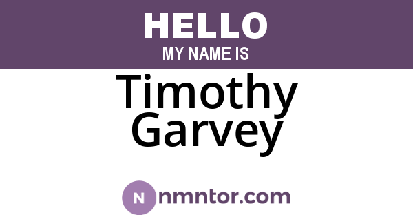 Timothy Garvey