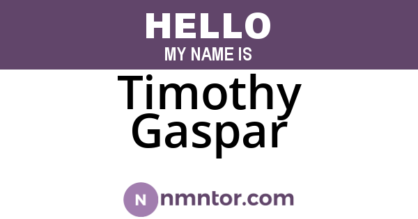 Timothy Gaspar