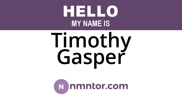 Timothy Gasper