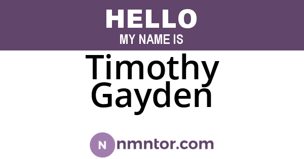Timothy Gayden
